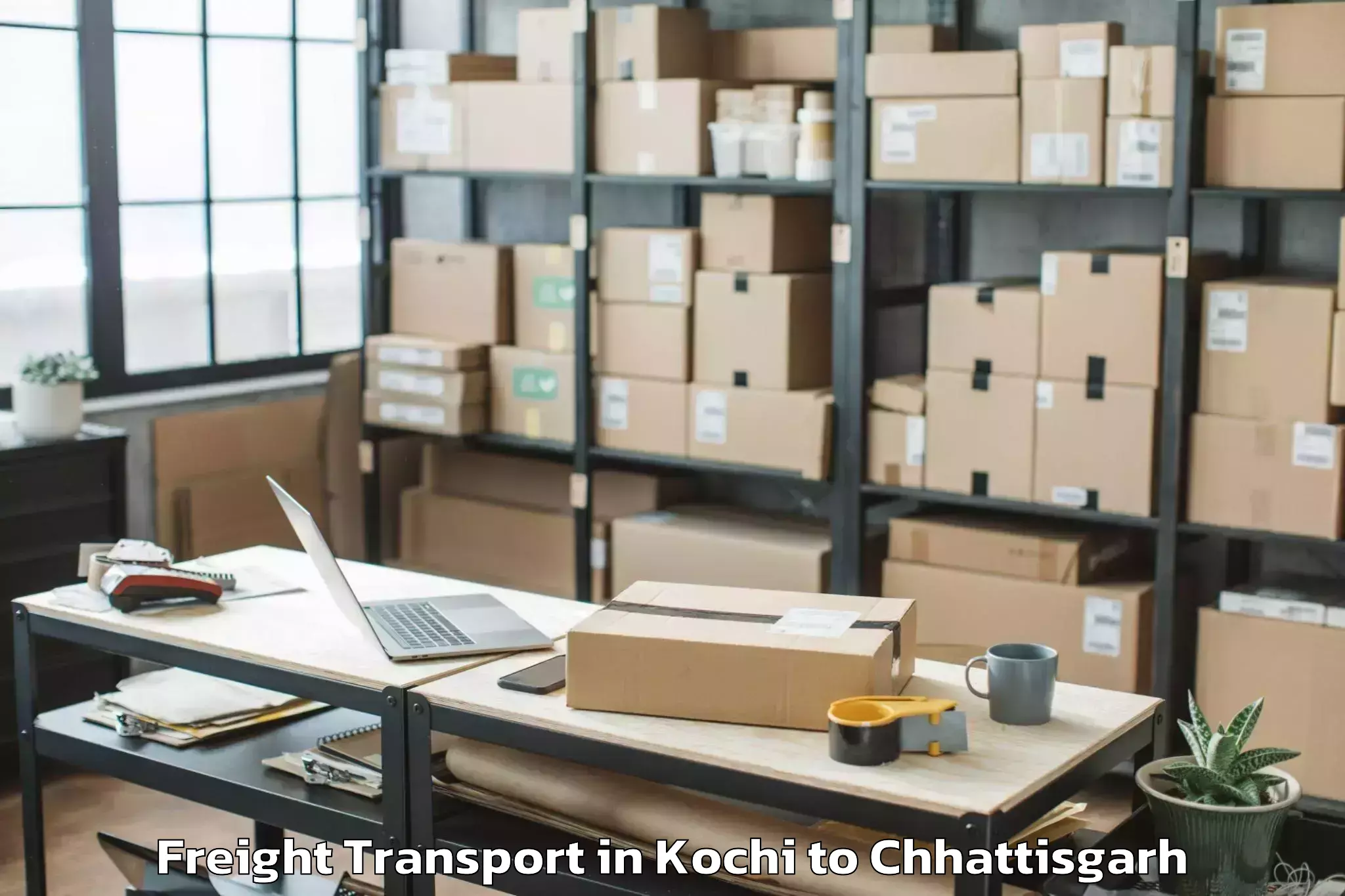 Reliable Kochi to Kawardha Freight Transport